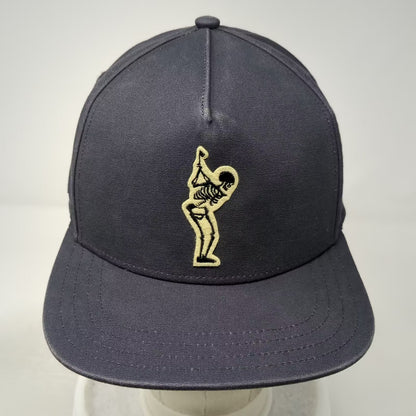 TRUE Linkswear 5 Panel Hat Gray One Size Skeleton Golfer Embroidered Snapback
