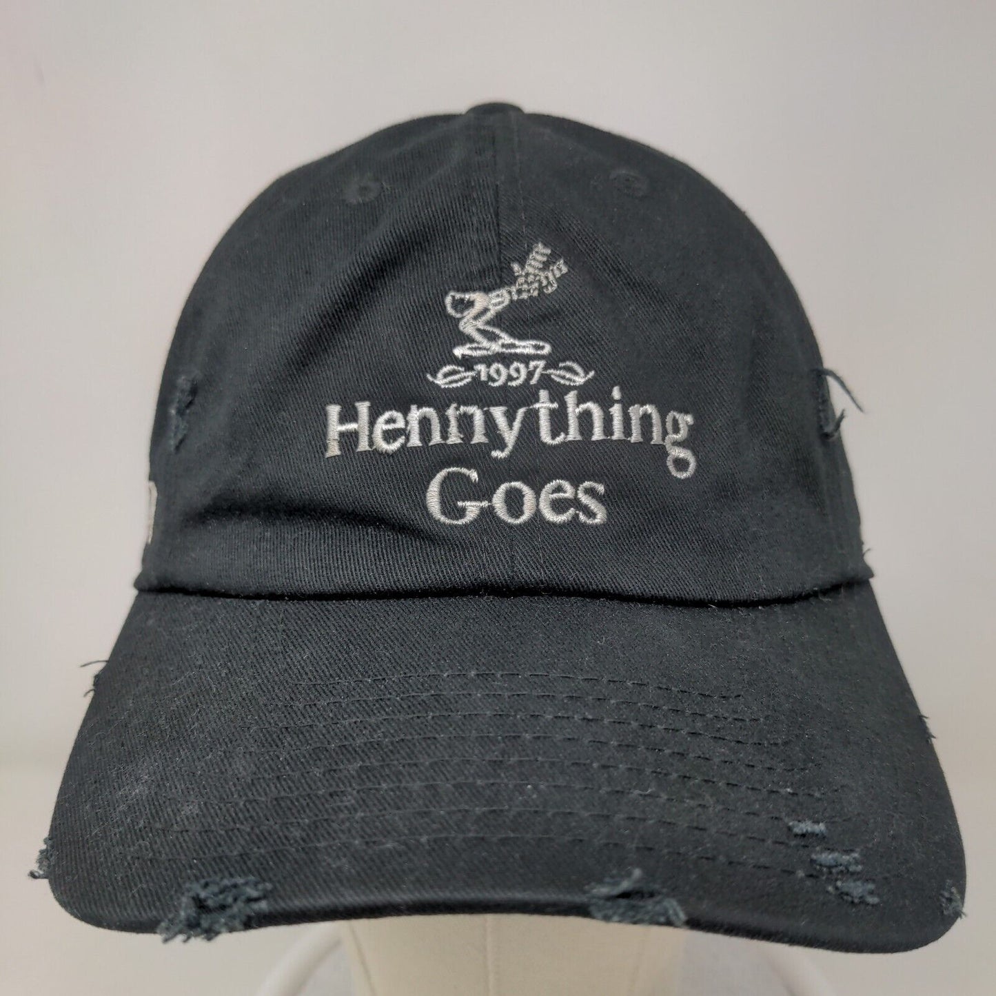 Field Grade Men's Slideback Hat Black VSOP Hennything Goes 1997 Embroidered Logo