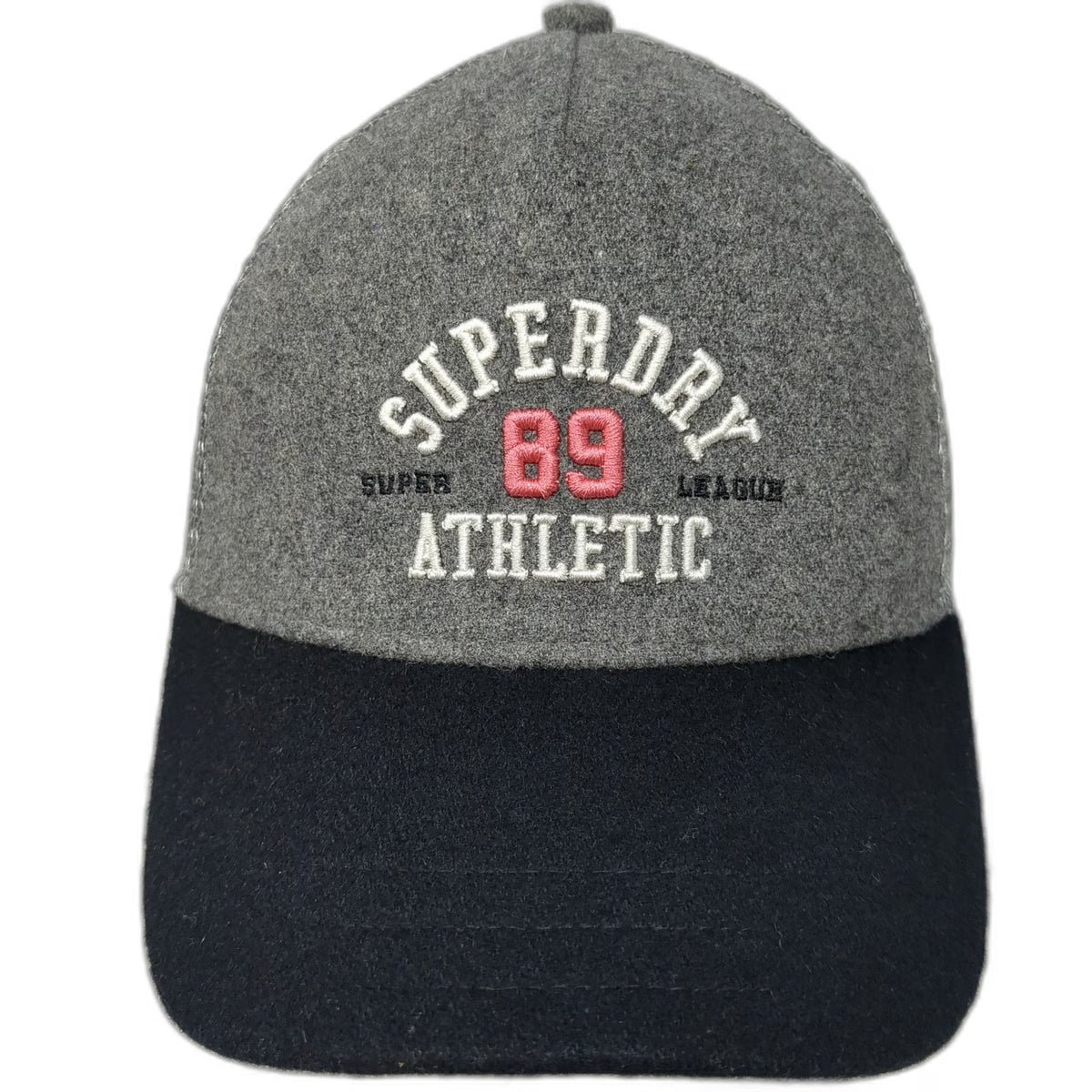 Superdry Trucker Hat Gray Blue Pink One Size Mesh Back Snapback Athletic 89 Wool