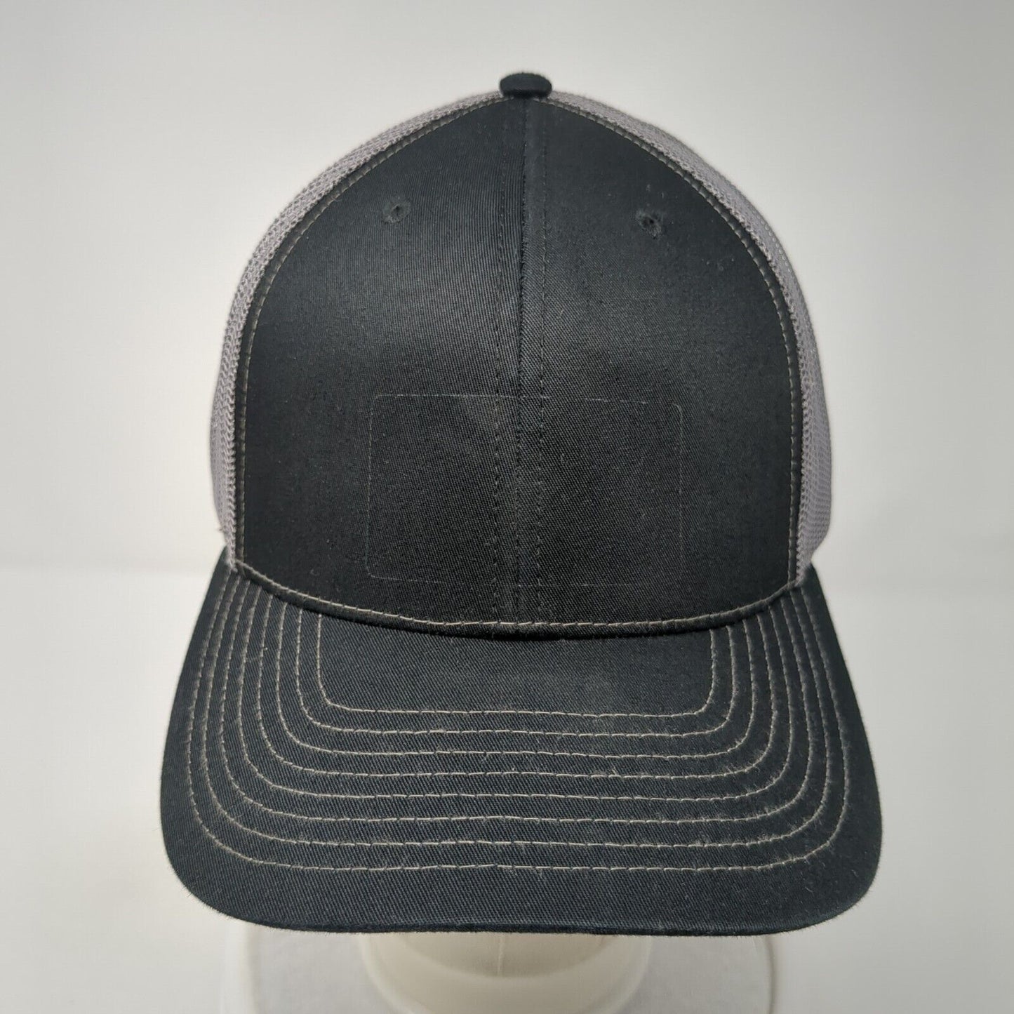 Richardson Snapback Mesh Back Trucker Hat Black One Size Blank 6 Panel