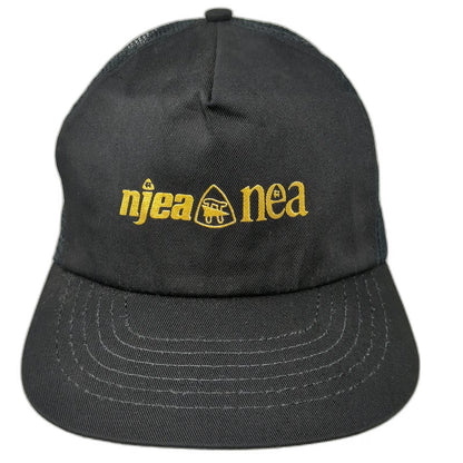NJEA NEA Trucker Hat Black One Size Snapback Mesh Education Association Union