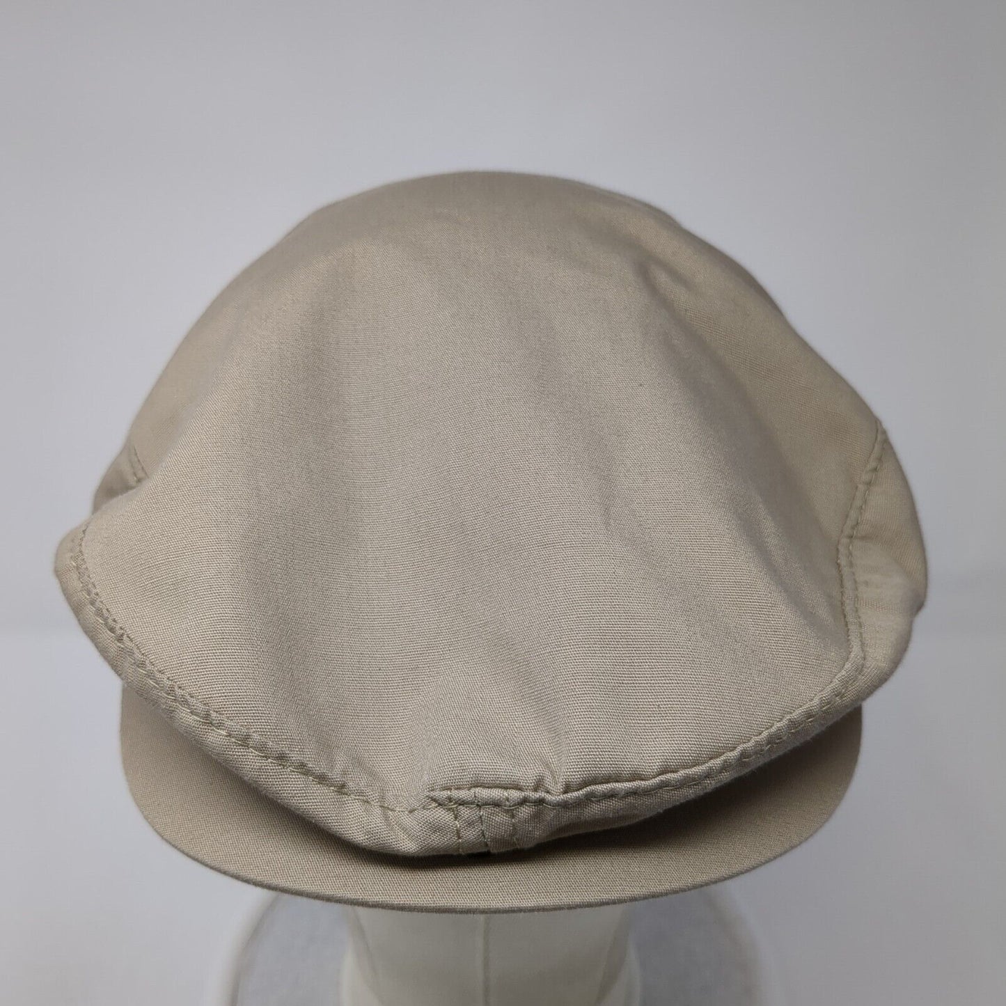 DP Newsboy Flat Cap Tan One Size Adjustable Lightweight Snap Button Blank