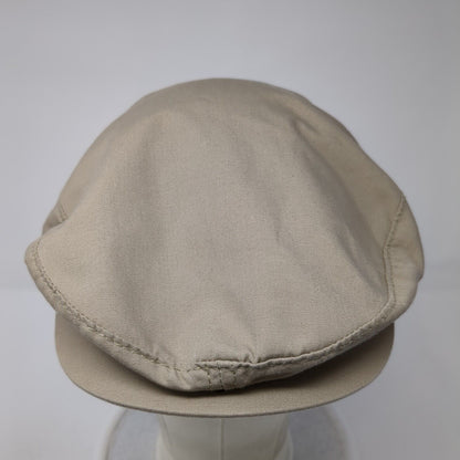 DP Newsboy Flat Cap Tan One Size Adjustable Lightweight Snap Button Blank