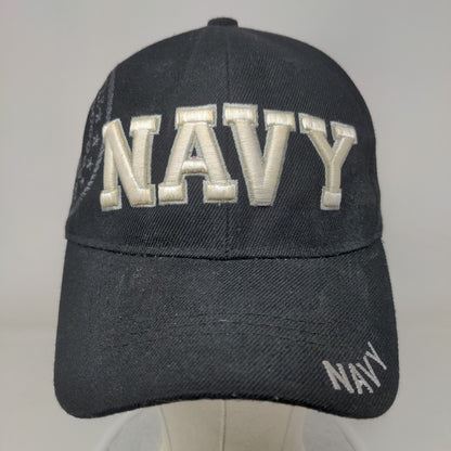 United States Navy Strapback Hat Black One Size U.S. Warriors Military