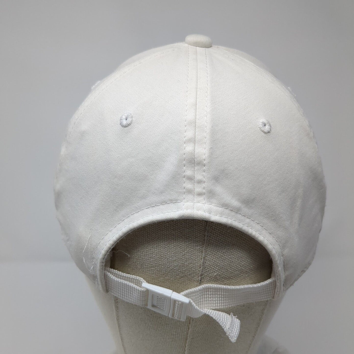 Unbranded Strapback Hat White OSFA Solid Adjustable Perforated