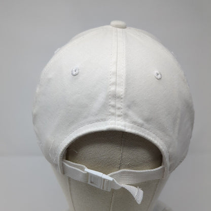 Unbranded Strapback Hat White OSFA Solid Adjustable Perforated