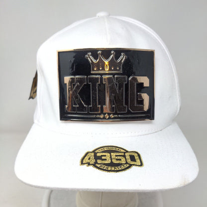 King Crown Gold Metallic Snapback Hat White One Size 4350 District