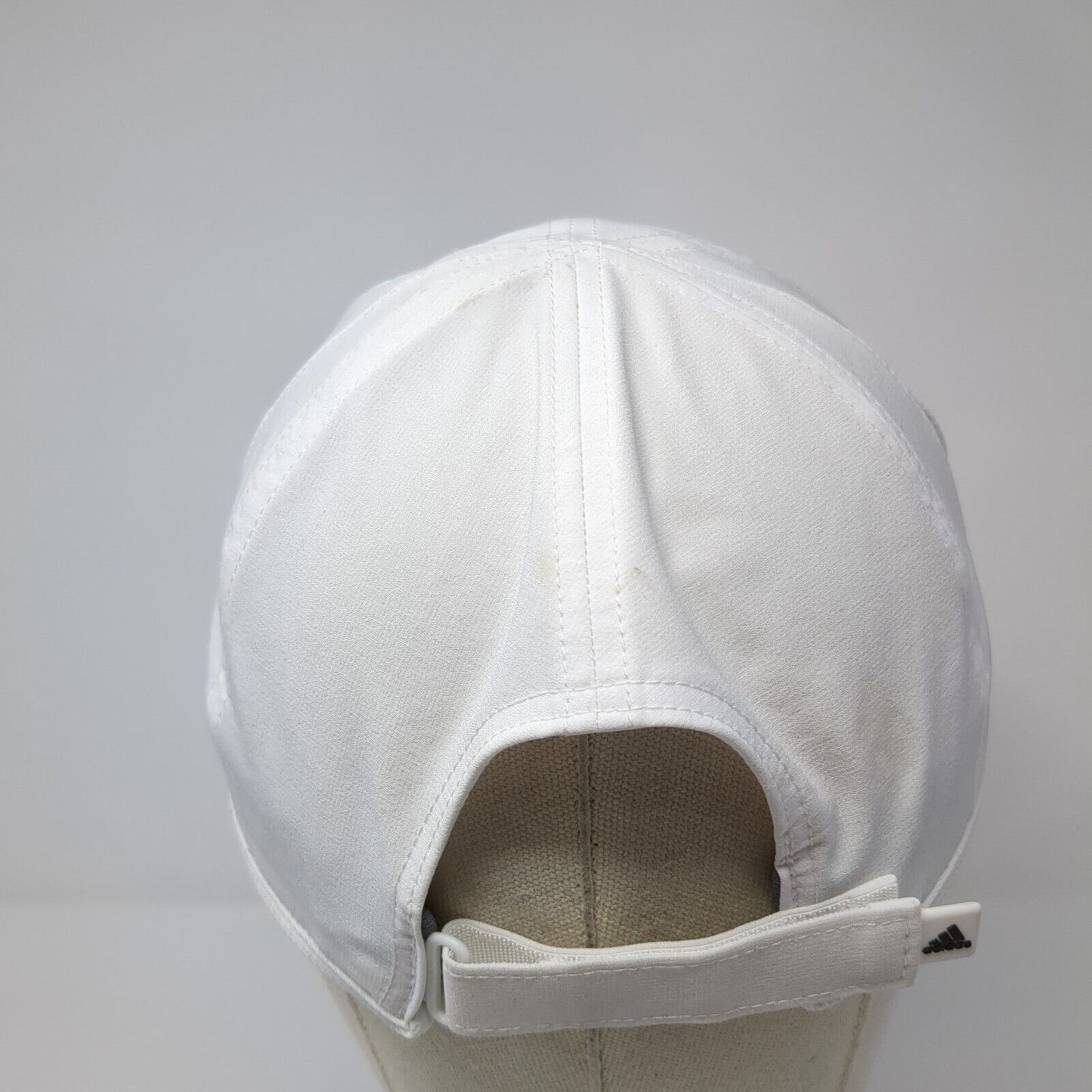 Adidas 3 Stripes Aeroready Strapback Hat White One Size Embroidered