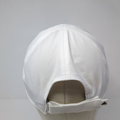Adidas 3 Stripes Aeroready Strapback Hat White One Size Embroidered