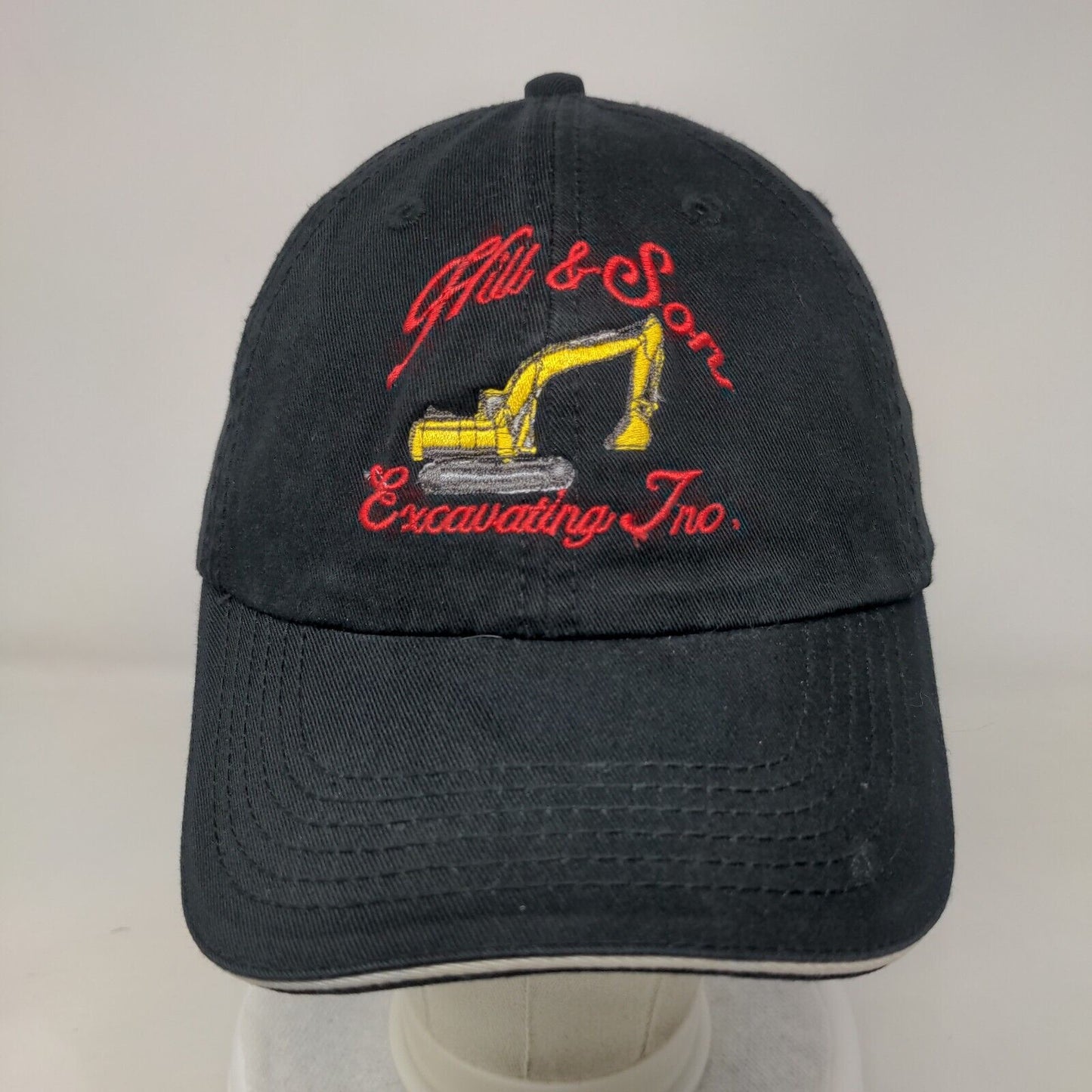 Hill & Son Excavating Strapback Hat Black One Size Port & Company