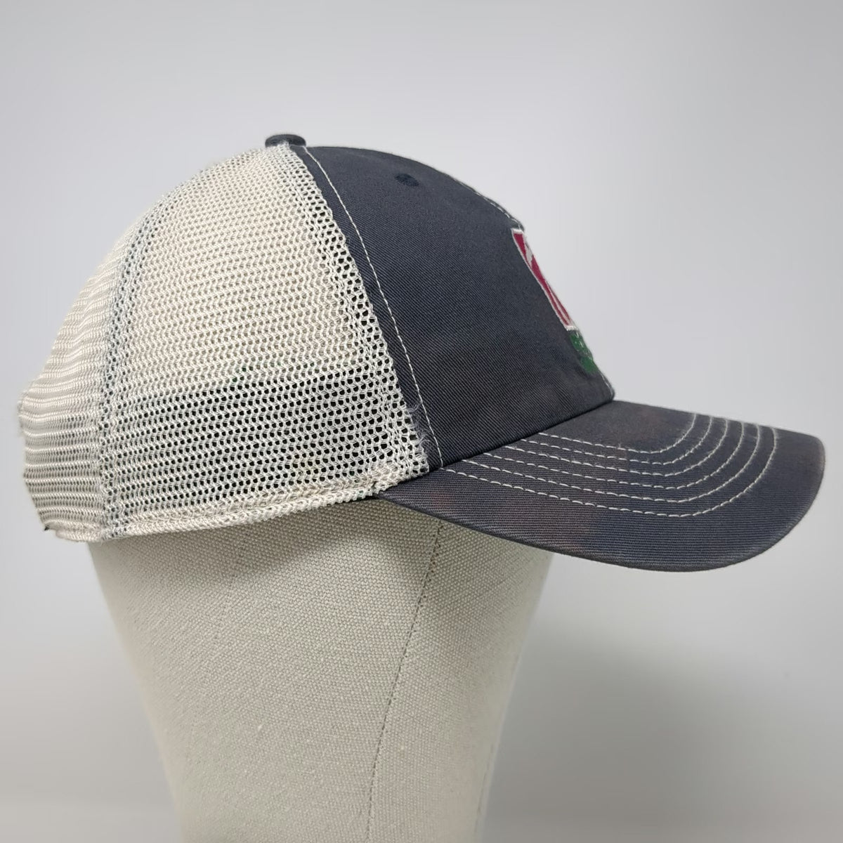 '47 Trucker Hat Gray One Size Flamingo Franz Witte Logo Mesh Back Snapback