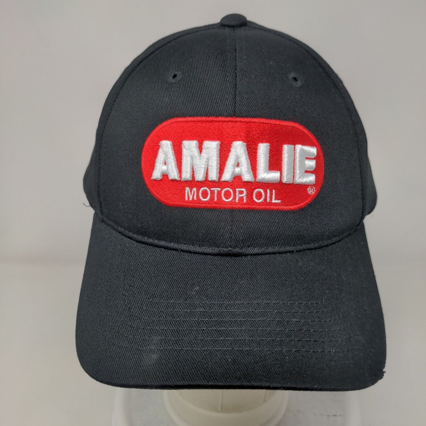 Amalie Motor Oil Strapback Hat Black OSFM Solid Adjustable Embroidered