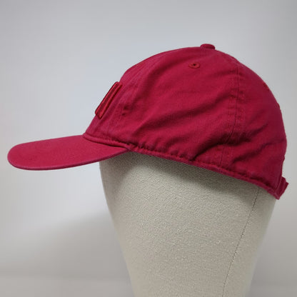 Puma Baseball Cap Red One Size Raised Embroidery Slideback Logo Hat Cotton