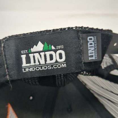 Lindo Trucker Hat Black One Size Embroidered Orange Gecko Moon Mesh Snapback