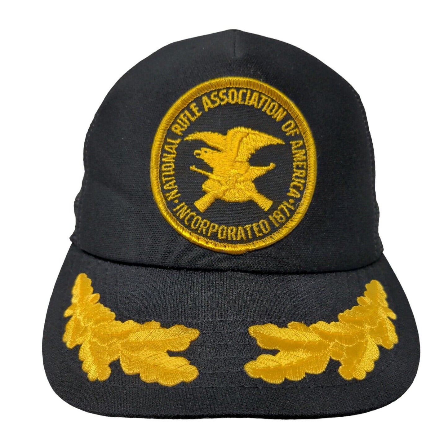 National Rifle Association 1871 Trucker Hat Black OSFA Made USA Scrambled Eggs