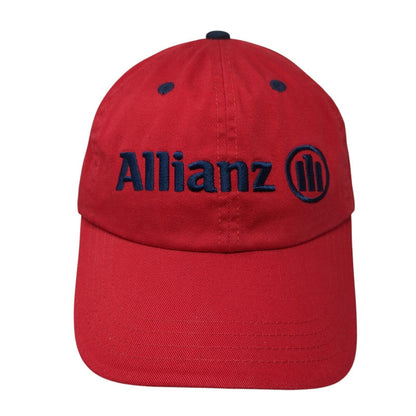 Allianz Strapback Hat Red One Size Adjustable Embroidered 6 Panel Imperial