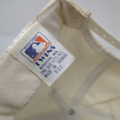 San Francisco Giants MLB Twins Snapback Hat Beige Flat Brim Green Logo Vintage
