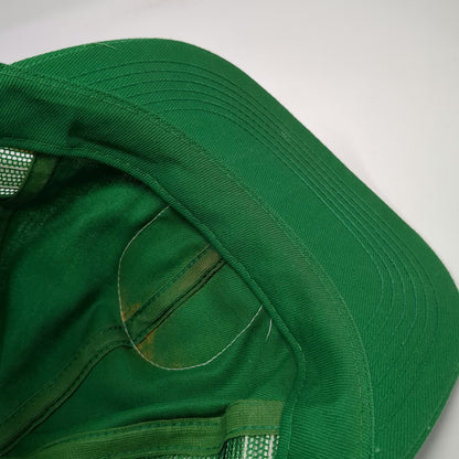 Kodiak Racing Trucker Hat Green OS Snapback Mesh Back Stripes Bear Patch Vintage