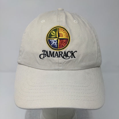 Tamarack Slideback Hat Tan OSFM Embroidered Trailhead To Discovery