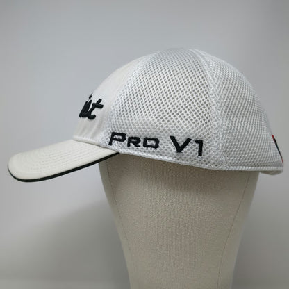 Titleist Baseball Cap White XL Pro V1 FootJoy Mesh Back Fitted Hat New Era