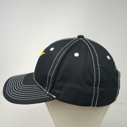 Baseball Cap Black Yellow Green OSFM Lightning Bolt Platt Contrast Stitch Hat