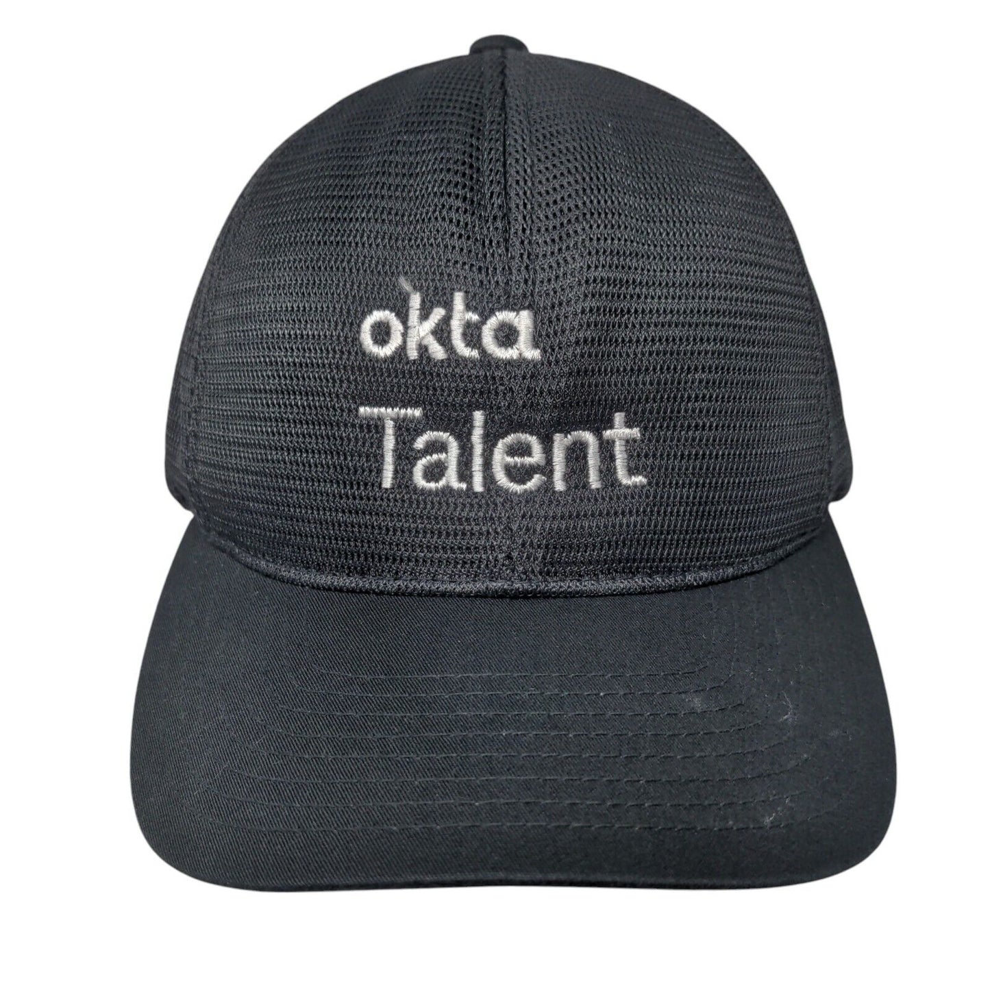 Okta Talent Snapback Mesh Back Trucker Hat Black OSFA Solid Yupoong