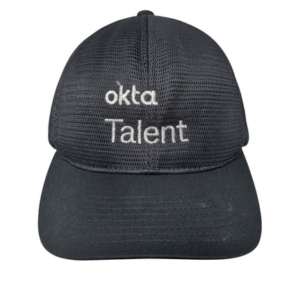 Okta Talent Snapback Mesh Back Trucker Hat Black OSFA Solid Yupoong