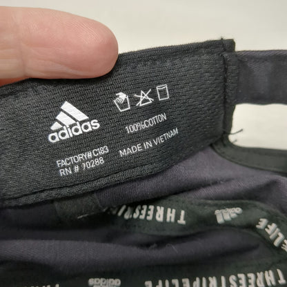 Adidas Baseball Cap Black White One Size Embroidered Wordmark Slideback Hat