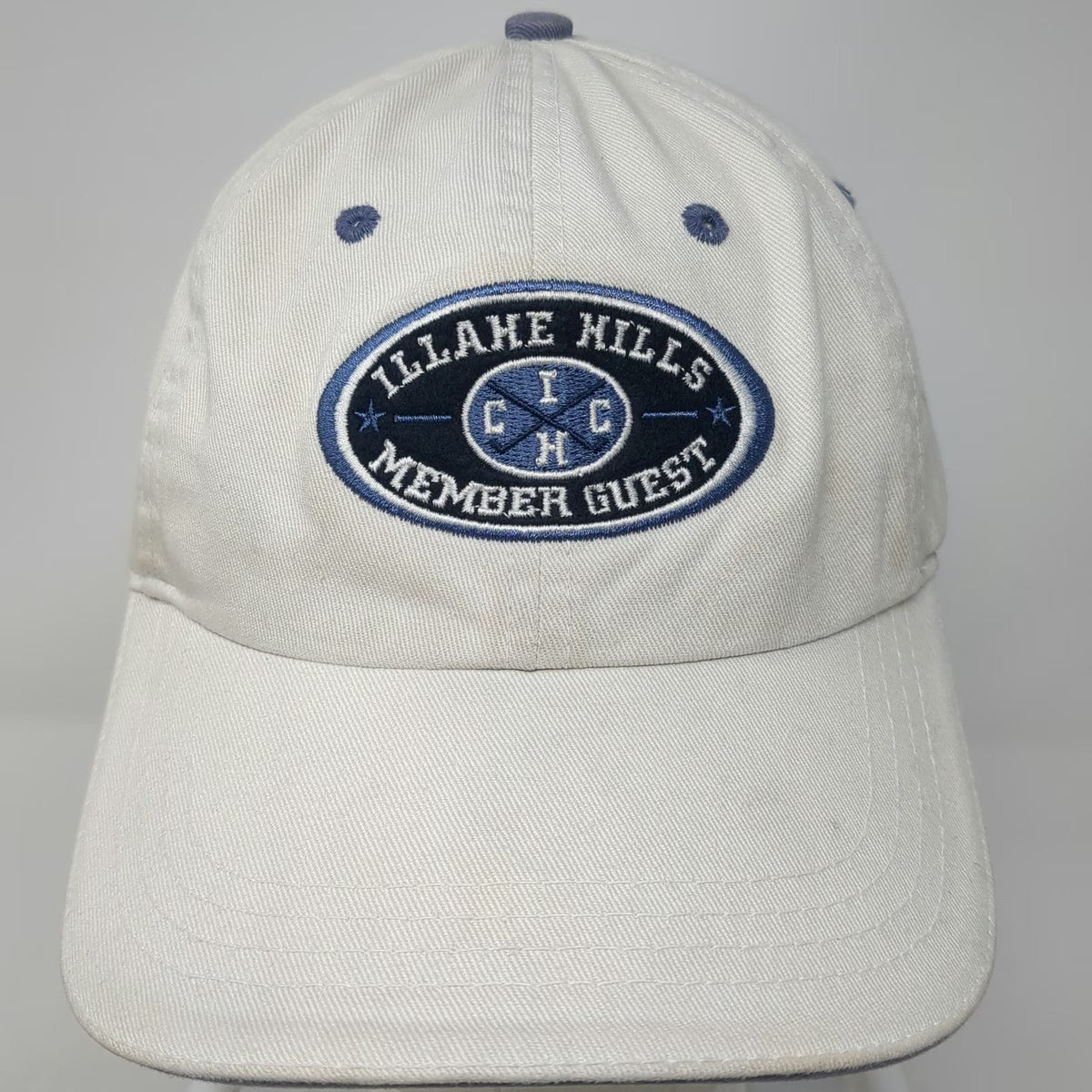 Ahead Baseball Cap White One Size Illahe Hills Member Guest Golf Hat Slideback