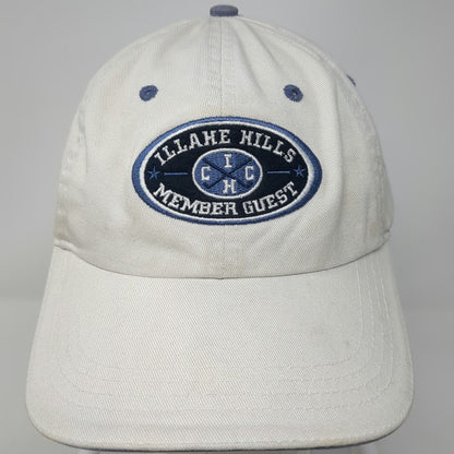 Ahead Baseball Cap White One Size Illahe Hills Member Guest Golf Hat Slideback