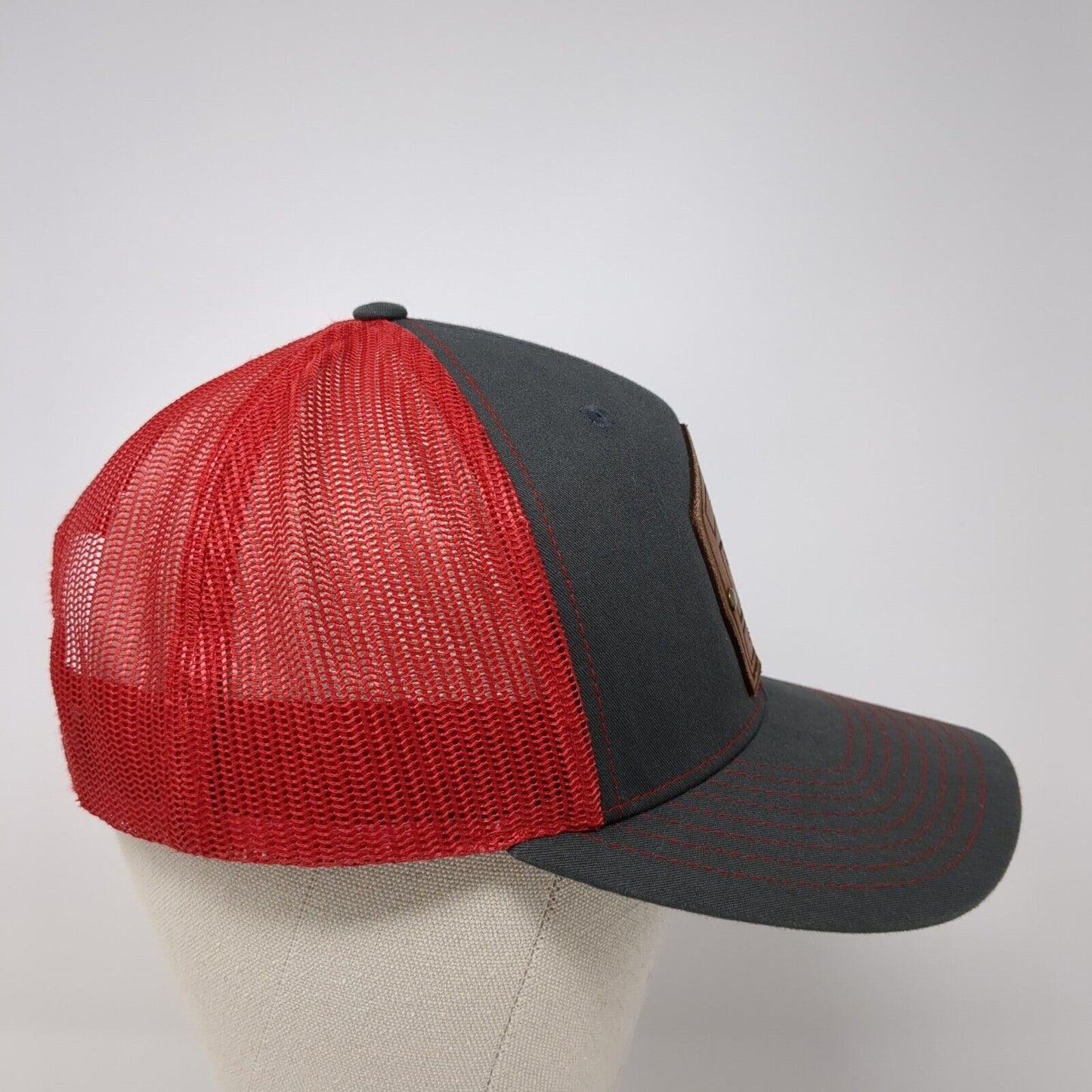 NFD Leather Patch Snapback Mesh Back Trucker Hat Multicolor One Size