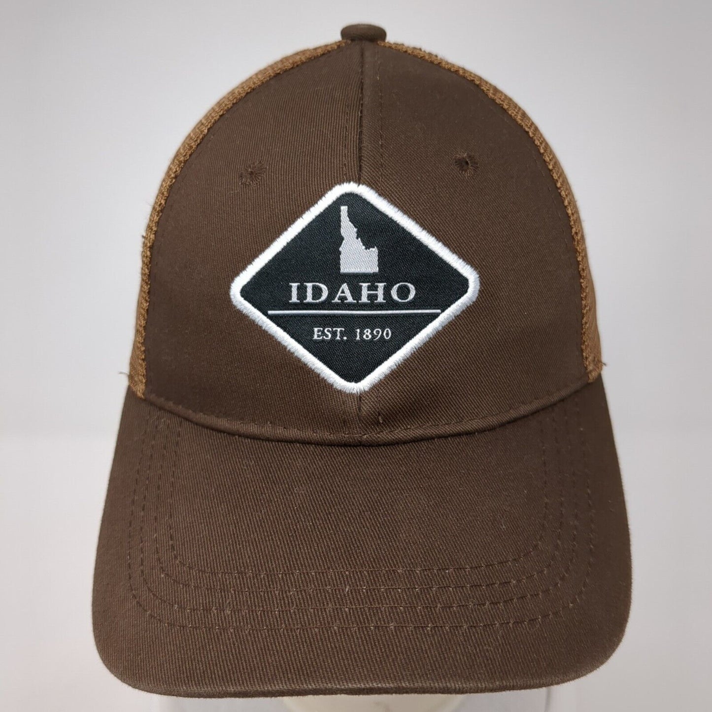 Idaho Strapback Hat Brown OS Adjustable Embroidered Mesh Back Smith-Southwestern