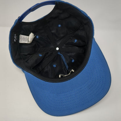 VA RVCA Snapback Hat Blue One Size Adjustable Mid Fit Embroidered Cotton
