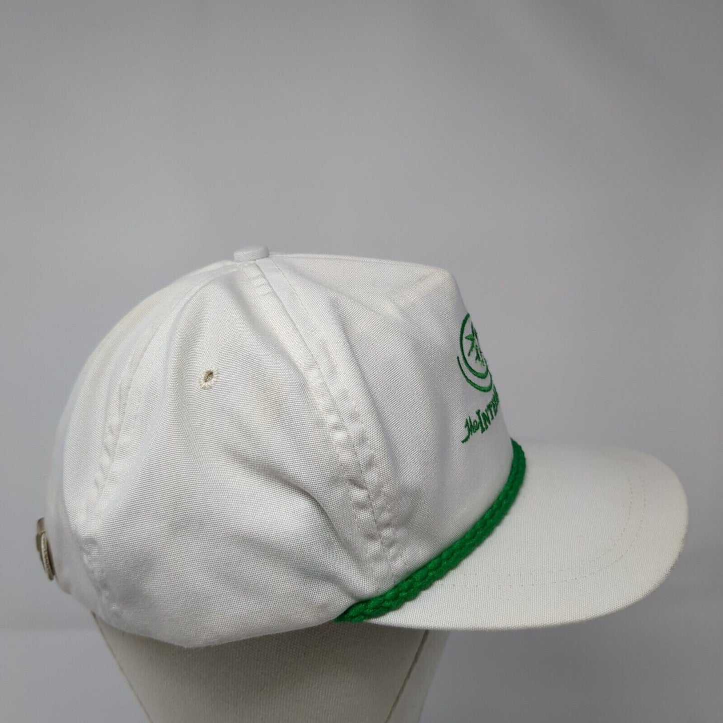 The International Slideback Hat White OS Adjustable Embroidered Rope Imperial