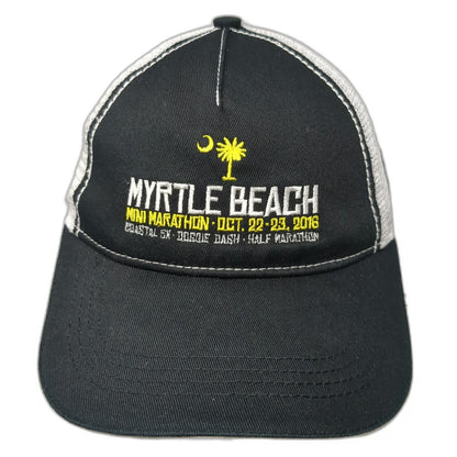 5 Panel Black Hat One Size Myrtle Beach Mini Marathon 2016 Mesh Back