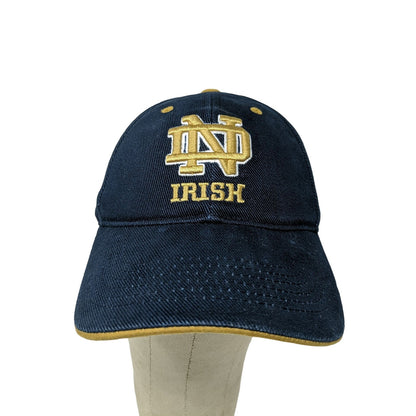 VTG Notre Dame Irish Hat Cap OSFA Strapback Embroidered Logo Blue & Gold