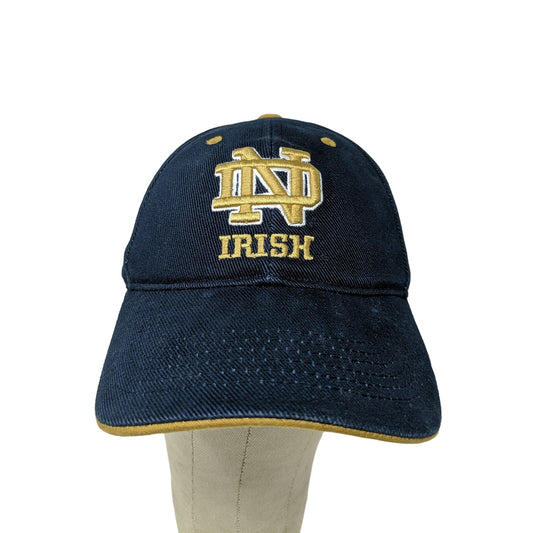 VTG Notre Dame Irish Hat Cap OSFA Strapback Embroidered Logo Blue & Gold