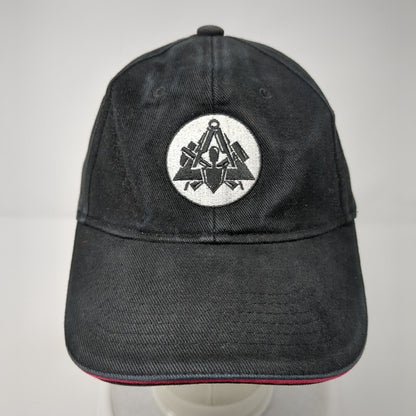 FHB Slideback Hat Black One Size Adjustable Embroidered Vented Holes 6 Panel