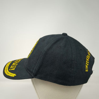 Black US Army Veteran Baseball Cap One Size Strapback Scrambled Eggs Logo Hat