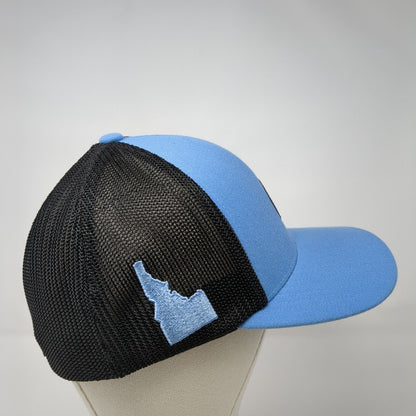 Black Clover Idaho Fitted Mesh Back Trucker Hat Blue S/M Live Lucky