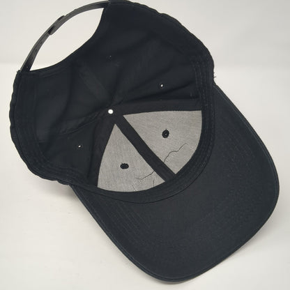 Unbranded Snapback Hat Black One Size Adjustable Vented Holes 6 Panel Blank
