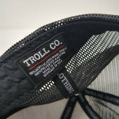 Troll Co Trucker Hat Brown One Size Dirty Hands Clean Money Mesh Back Flat Brim