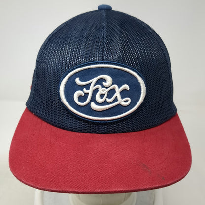 Fox Trucker Hat Blue Red One Size Mesh Back Flat Brim Snapback Motocross Racing