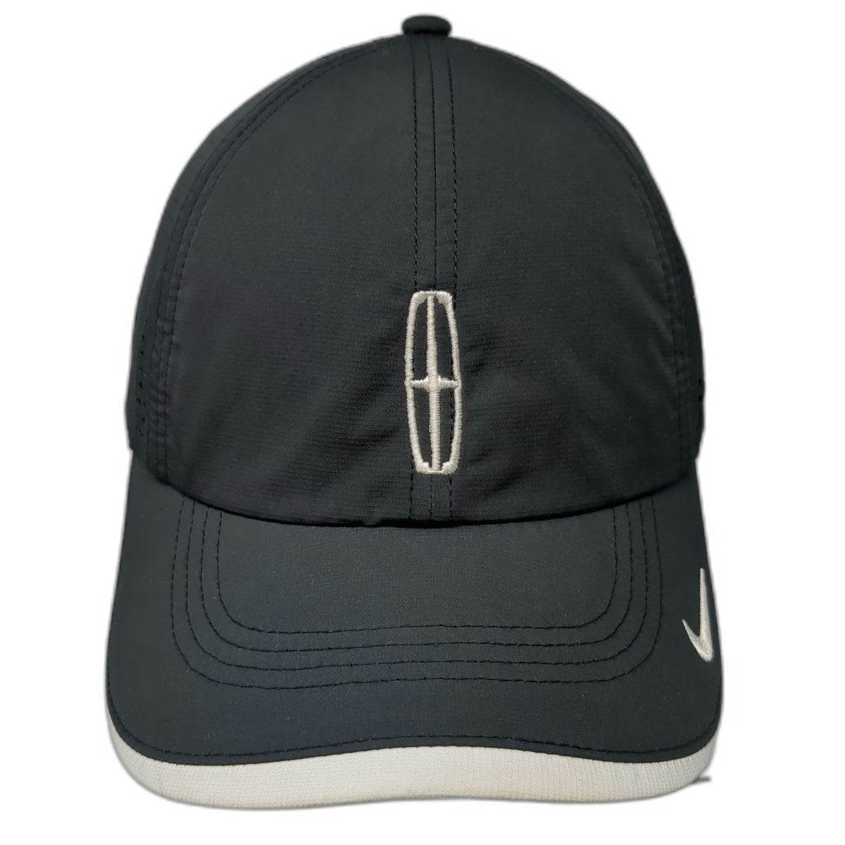 Nike Baseball Cap Black One Size Lincoln Logo Perforated Performance Golf Hat