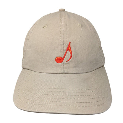 Music City Strapback Hat Tan OSFM Adjustable Embroidered 6 Panel Cotton Otto