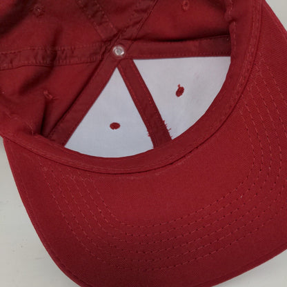 George Strapback Hat Red One Size Adjustable Vented Holes 6 Panel Blank