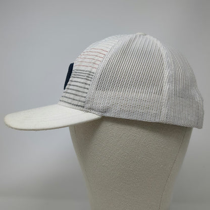 TravisMathew Trucker Hat White Blue Gray One Size Mesh Back Striped Structured