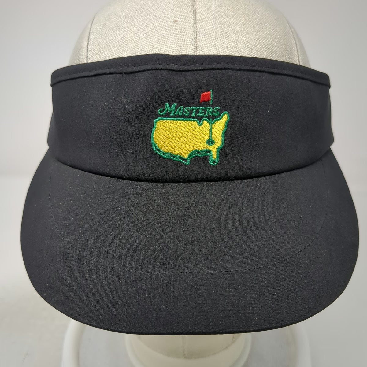 American Needle Masters Visor Black One Size Strapback Golf Hat Logo Embroidery