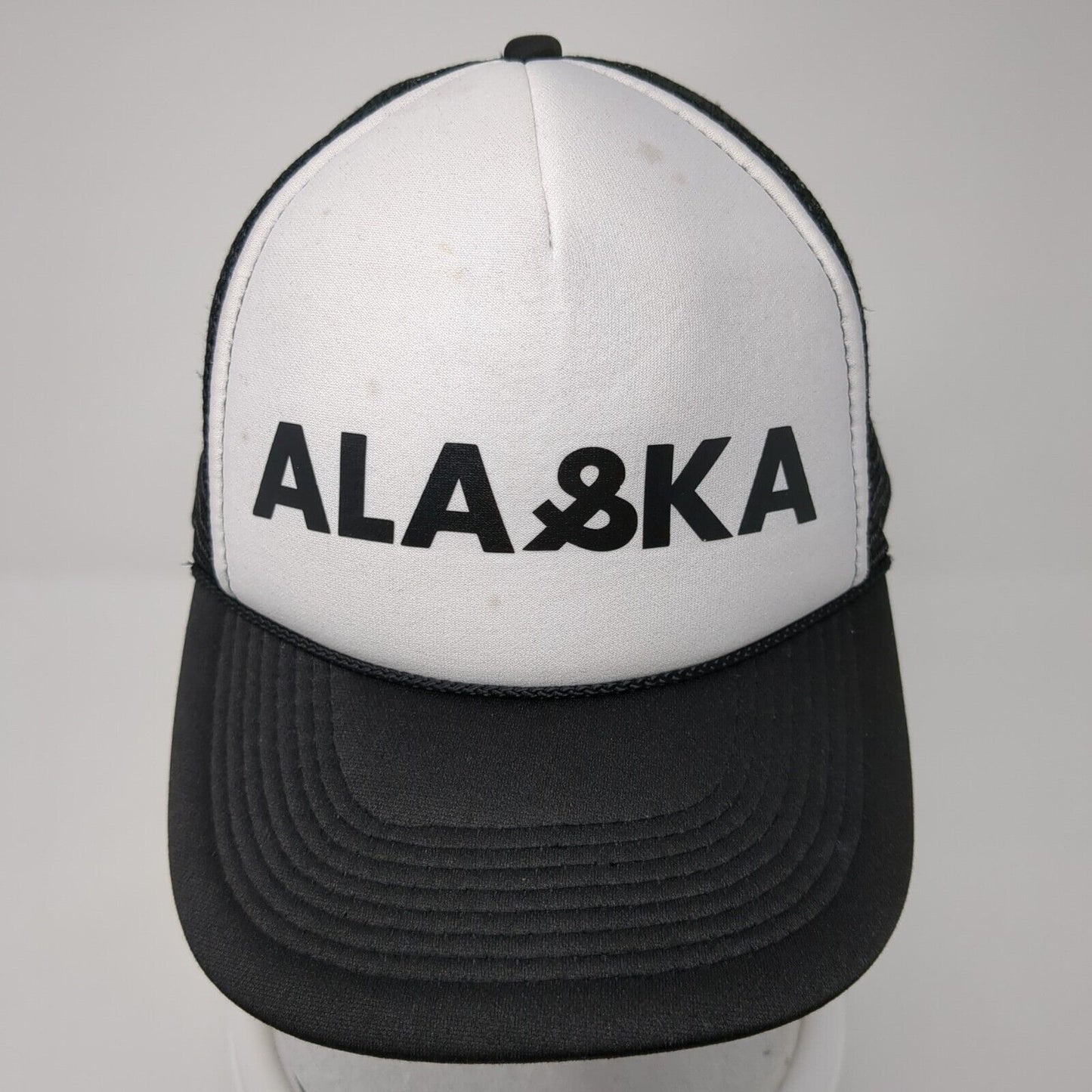Alaska Snapback Mesh Back Rope Trucker Hat Black One Size Otto