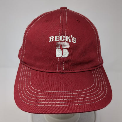 Beck's Snapback Hat Red One Size Adjustable 75 Years Of Difference